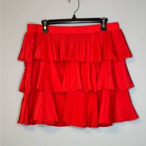 Red ruffled skirt size 1XL never worn